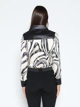 Load image into Gallery viewer, Print &amp; Pleather Spliced Button-Down Shirt Top
