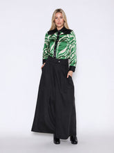 Load image into Gallery viewer, Print &amp; Pleather Spliced Button-Down Shirt Top
