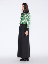 Load image into Gallery viewer, Print &amp; Pleather Spliced Button-Down Shirt Top
