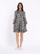 Load image into Gallery viewer, Printed Mini Dress with a Balloon Skirt Silhouette
