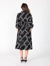 Load image into Gallery viewer, Printed shirt collar elastic waist dress
