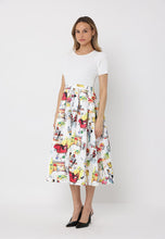 Load image into Gallery viewer, Printed Skirt w/ Ribbed Short Sleeve Top Midi Dres
