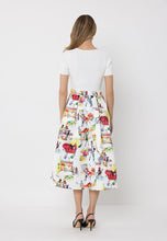 Load image into Gallery viewer, Printed Skirt w/ Ribbed Short Sleeve Top Midi Dres
