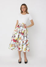 Load image into Gallery viewer, Printed Skirt w/ Ribbed Short Sleeve Top Midi Dres
