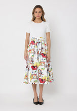 Load image into Gallery viewer, Printed Skirt w/ Ribbed Short Sleeve Top Midi Dres
