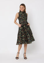 Load image into Gallery viewer, Printed sleeveless waist band dress
