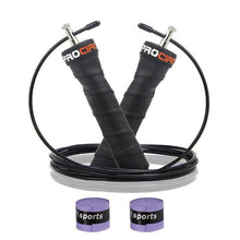Load image into Gallery viewer, Pro Speed Jump Rope Sweatband Handles Adjustable With Ball Bearings Workout Weight Jump Rope Steel Fast Speed Clip Steel Cable Training Grip Handle With Metal Removable Double Skipping Fitness Training
