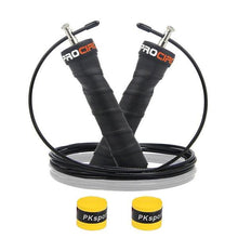Load image into Gallery viewer, Pro Speed Jump Rope Sweatband Handles Adjustable With Ball Bearings Workout Weight Jump Rope Steel Fast Speed Clip Steel Cable Training Grip Handle With Metal Removable Double Skipping Fitness Training
