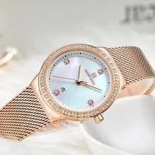 Load image into Gallery viewer, Fashion Elegant Watches   Luxury Analog Women Watch  With Date Casual Quartz  Wristwatch With Stainless Steel Mesh Band Perfect Gift
