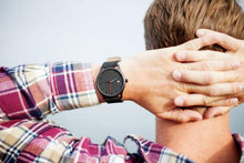 Load image into Gallery viewer, Black Men's Elegant Watch With Date Display And Quilted Leather Straps Unique Design Perfect Gift
