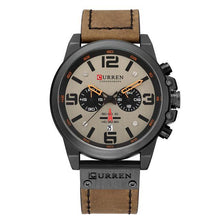 Load image into Gallery viewer, Retro  Waterproof Watch With Chronometers Steel Case And Leather Belts Unique Design Excellent Look Perfect Gift For Your Man

