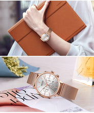 Load image into Gallery viewer, New Fashion Gold Women Watches Luxury Quartz Sport Waterproof Wrist Watch Round Style
