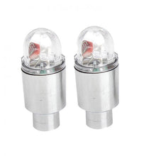 Load image into Gallery viewer, 1 Pair Bicycle LED Wheel Light Cycling Neon LED Wheel Spoke Valve Cap Alarm Lights Wheel Tyre Valve Dust Cap Safety Waterproof Motion Activated Spoke Flash Lights Car Valve Stems Caps Accessories
