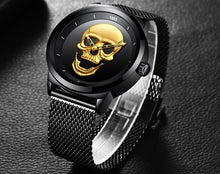Load image into Gallery viewer, Men's Waterproof Stainless Steel Watch  3D Skull And Fluorescent Hands Unique Design Perfect Gift
