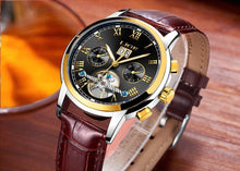 Load image into Gallery viewer, Business Men's Waterproof Watch With Chronometers Date Large Roman Numerals And Decorative Spiral
