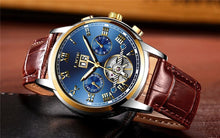 Load image into Gallery viewer, Business Men's Waterproof Watch With Chronometers Date Large Roman Numerals And Decorative Spiral
