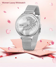 Load image into Gallery viewer, Luxury Womens Round Watch Simple Analog Quartz Watches Elegant Stainless Steel Mesh Strap Fashionable Wrist Watch For Woman

