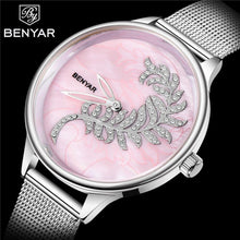 Load image into Gallery viewer, Luxury Womens Round Watch Simple Analog Quartz Watches Elegant Stainless Steel Mesh Strap Fashionable Wrist Watch For Woman
