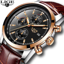 Load image into Gallery viewer, Men's  Waterproof Watch With Chronometers Date Display And Fluorescent Pointers Excellent Look Perfect Gift
