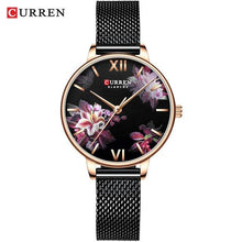 Load image into Gallery viewer, Womens Watches With Decoupage Flower Patterns And Details Of Large Roman Numbers
