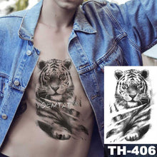 Load image into Gallery viewer, Realistic Temporary Lion Wolf Sticker Tattoo Waterproof  Elegant Body Arm Warrior Tattoo For Mens
