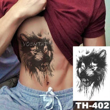 Load image into Gallery viewer, Realistic Temporary Lion Wolf Sticker Tattoo Waterproof  Elegant Body Arm Warrior Tattoo For Mens
