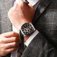 Load image into Gallery viewer, Men's  Water Resistant Watch With Chronometers Day View Unique Design Perfect Gift
