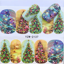 Load image into Gallery viewer, New Christmas Water Decal Nail Art Nail sticker New Year Slider Tattoo Full Cover Santa Claus Snowman Designs Xmas Decals 3D Wave Design Decoration for Women Girls Tape Nail Art Stickers Decal Decoration  Nail Art Accessories Decoration Decal
