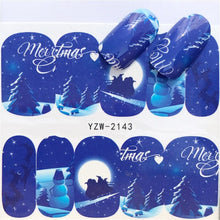 Load image into Gallery viewer, New Christmas Water Decal Nail Art Nail sticker New Year Slider Tattoo Full Cover Santa Claus Snowman Designs Xmas Decals 3D Wave Design Decoration for Women Girls Tape Nail Art Stickers Decal Decoration  Nail Art Accessories Decoration Decal
