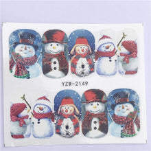 Load image into Gallery viewer, New Christmas Water Decal Nail Art Nail sticker New Year Slider Tattoo Full Cover Santa Claus Snowman Designs Xmas Decals 3D Wave Design Decoration for Women Girls Tape Nail Art Stickers Decal Decoration  Nail Art Accessories Decoration Decal
