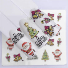 Load image into Gallery viewer, New Christmas Water Decal Nail Art Nail sticker New Year Slider Tattoo Full Cover Santa Claus Snowman Designs Xmas Decals 3D Wave Design Decoration for Women Girls Tape Nail Art Stickers Decal Decoration  Nail Art Accessories Decoration Decal
