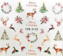 Load image into Gallery viewer, New Christmas Water Decal Nail Art Nail sticker New Year Slider Tattoo Full Cover Santa Claus Snowman Designs Xmas Decals 3D Wave Design Decoration for Women Girls Tape Nail Art Stickers Decal Decoration  Nail Art Accessories Decoration Decal
