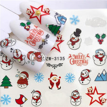 Load image into Gallery viewer, New Christmas Water Decal Nail Art Nail sticker New Year Slider Tattoo Full Cover Santa Claus Snowman Designs Xmas Decals 3D Wave Design Decoration for Women Girls Tape Nail Art Stickers Decal Decoration  Nail Art Accessories Decoration Decal
