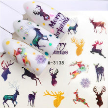 Load image into Gallery viewer, New Christmas Water Decal Nail Art Nail sticker New Year Slider Tattoo Full Cover Santa Claus Snowman Designs Xmas Decals 3D Wave Design Decoration for Women Girls Tape Nail Art Stickers Decal Decoration  Nail Art Accessories Decoration Decal
