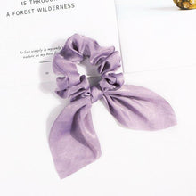Load image into Gallery viewer, Pure Color Elastic Hair Band Rabbit Ear Bow Pearl Hair Rope Satin Ponytail Scrunchie Bobbles Elastic Hair Ties Ropes Ponytail Holder Accessories for Women And Girls
