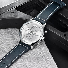 Load image into Gallery viewer, Business Watch Men Fashion Waterproof Military Chronograph Sport Quartz Wristwatch Leather Bracelet
