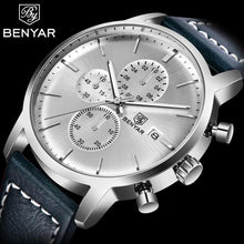 Load image into Gallery viewer, Business Watch Men Fashion Waterproof Military Chronograph Sport Quartz Wristwatch Leather Bracelet
