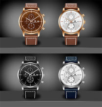 Load image into Gallery viewer, Business Watch Men Fashion Waterproof Military Chronograph Sport Quartz Wristwatch Leather Bracelet
