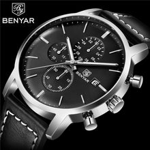 Load image into Gallery viewer, Business Watch Men Fashion Waterproof Military Chronograph Sport Quartz Wristwatch Leather Bracelet

