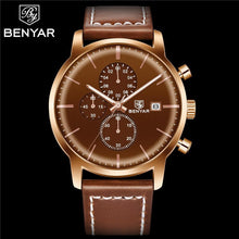Load image into Gallery viewer, Business Watch Men Fashion Waterproof Military Chronograph Sport Quartz Wristwatch Leather Bracelet
