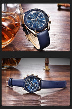 Load image into Gallery viewer, Luxury Men Stainless Steel Quartz Watch Accurate Timing Waterproof Analog Chronograph Men's Quartz Watches
