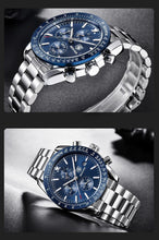 Load image into Gallery viewer, Luxury Men Stainless Steel Quartz Watch Accurate Timing Waterproof Analog Chronograph Men's Quartz Watches
