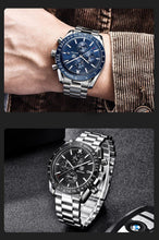 Load image into Gallery viewer, Luxury Men Stainless Steel Quartz Watch Accurate Timing Waterproof Analog Chronograph Men's Quartz Watches
