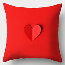 Load image into Gallery viewer, Valentines Day Red Heart And Flowers Pillow Cover Decorative Cushion Case Home Decor Sofa Couch Bedroom Car Flower Pillow Covers Love Pillow Covers Decorative Linen Square Throw Pillow Covers Couple Cushion Cases Home Decor for Sofa Bedroom Car  45x45cm
