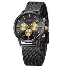 Load image into Gallery viewer, Multifunctional Black Luxury Women Watch Fashion Quartz Business Style Stainless Steel Strap Wrist Watch
