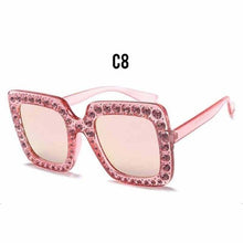 Load image into Gallery viewer, Oversized Sunglasses Square Diamond Sunglasses Women Retro Sunglasses Luxury &amp; Diamond Square Shape Sunglasses For Women Branded Attractive Any Size Crystal Sun Glasses For Ladies Gradient Classic Mirror &amp; Decent Shades
