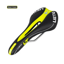Load image into Gallery viewer, New Bicycle Saddle Ergonomic Road Bike Perforated Seat Foam Cushioned PU Leather Texture Steel Rail Cycle Accessories Mountain Bike Seat Comfortable Memory Foam Bicycle Seats For Mens
