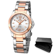 Load image into Gallery viewer, Classic Analogue Black Silver Women Watch Waterproof Elegant Quartz Wrist Watches Stainless Steel For Womens
