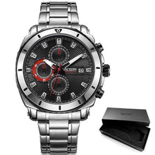 Load image into Gallery viewer, Luxury Men's Business Quartz Watches Blue Fashion Chronograph Elegant Stainless Steel Wristwatches For Man
