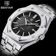 Load image into Gallery viewer, Men's Fashion Watch Luxury Men Stainless Steel Band Quartz Watch Analog Waterproof Sports Military Watches
